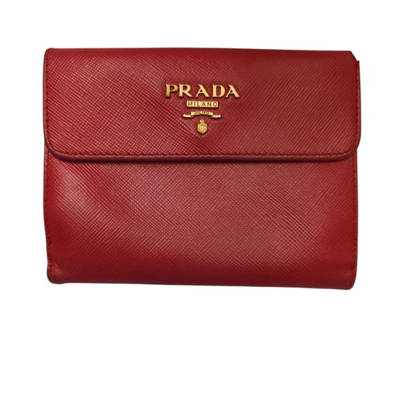 PRADA Peonia Saffiano Leather Wallet (164) With COA